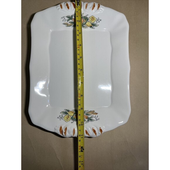 Vintage Porcelain Rectangle Serving Dish Fruit‎ Harvest Pattern Made In Japan - Picture 6 of 8
